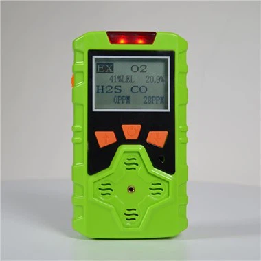 Betrouwbare draagbare 4-in-1 Lel O2 Co H2s-gasalarmdetector met USB-oplaadpoort